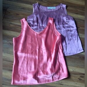 Pink and Purple Satin Tank Tops - Bundle of 2